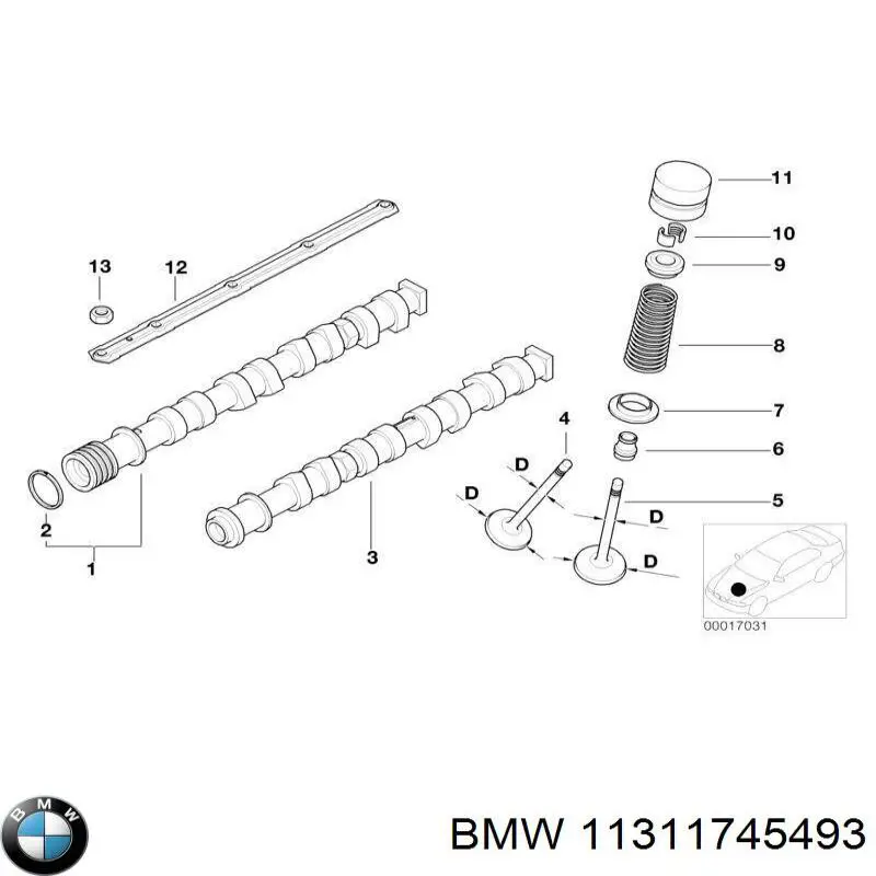 Árbol de levas admisión izquierdo para BMW 5 (E39)