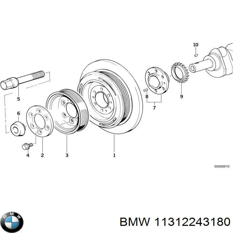 11312243180 BMW carril de deslizamiento, cadena de distribución superior