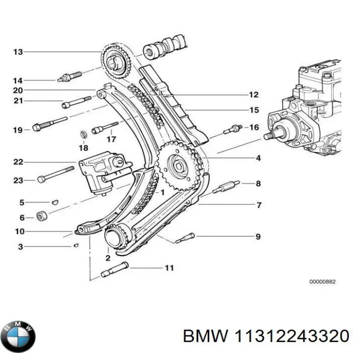 Piñón cadena distribución para BMW 5 (E39)