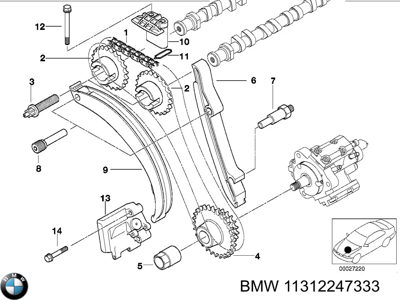 Comprar 11312247333 BMW Guía izquierda de cadena de distribución