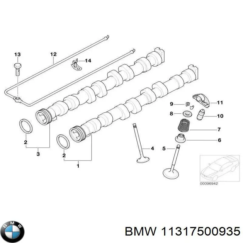 11317500935 BMW árbol de levas admisión