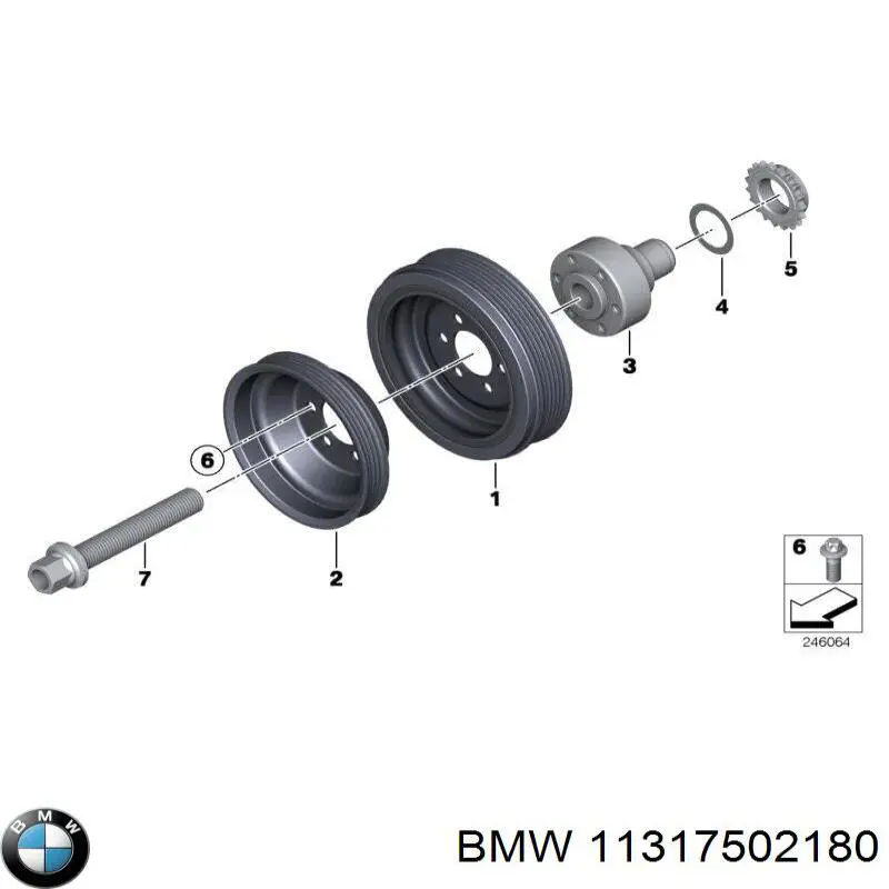 Piñón del cigüeñal 11317502180 BMW