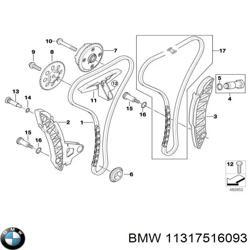 Tensor superior de cadena de distribución BMW 11317516093 precio, desde 10,46 EUR