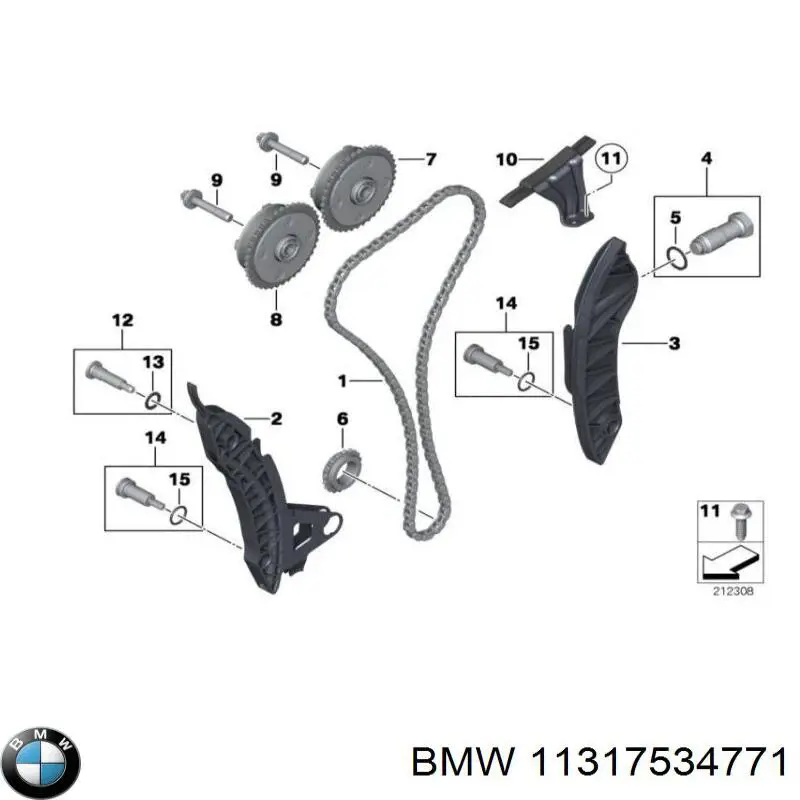 Comprar 11317534771 BMW Eje tensor de correa de transmisión