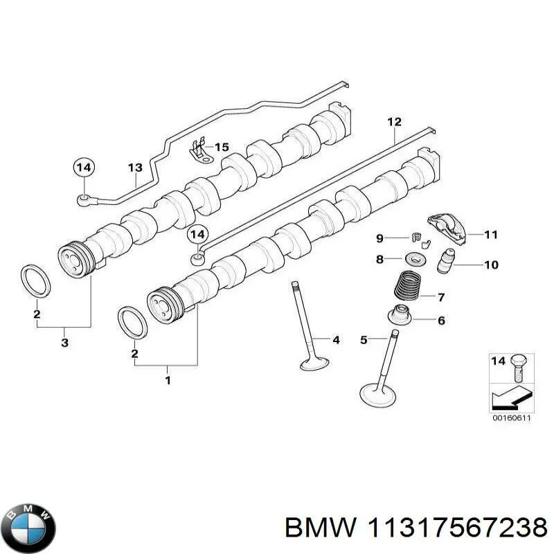 11317567238 BMW árbol de levas admisión