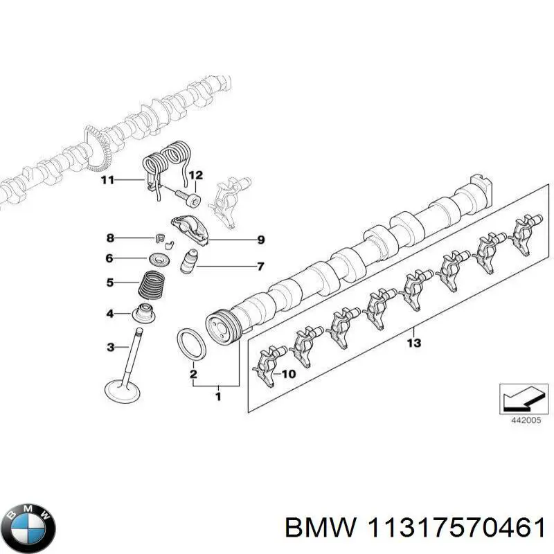 11317570461 BMW árbol de levas admisión