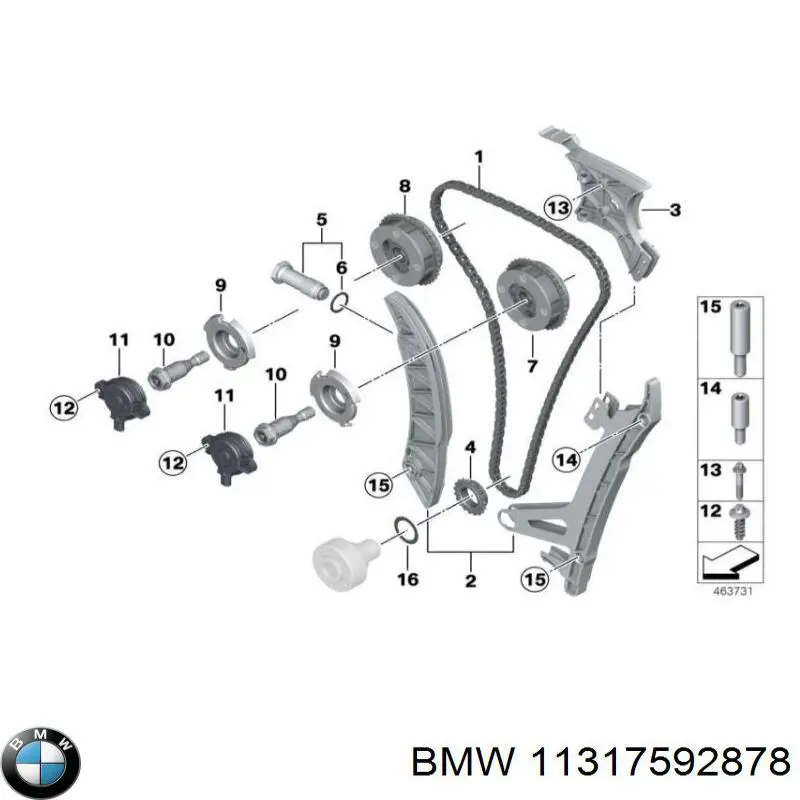 11317592878 BMW eje tensor de correa de transmision