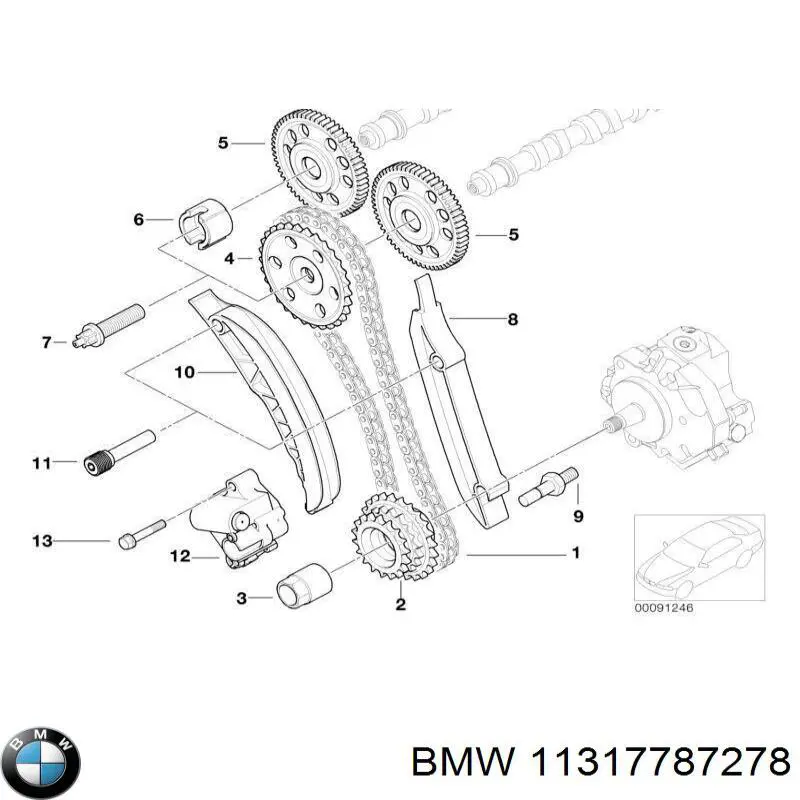 Piñón del árbol de levas 13527787278 BMW