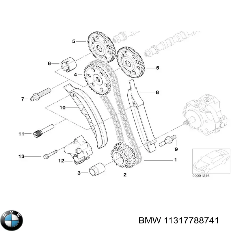 11317788741 BMW Engranaje árbol de levas