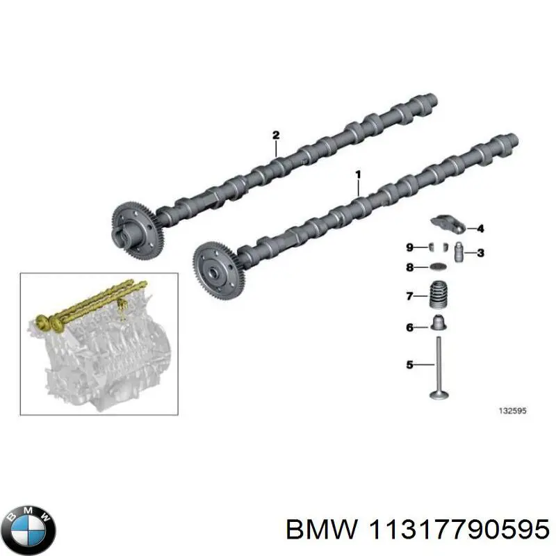 11317790595 BMW árbol de levas admisión