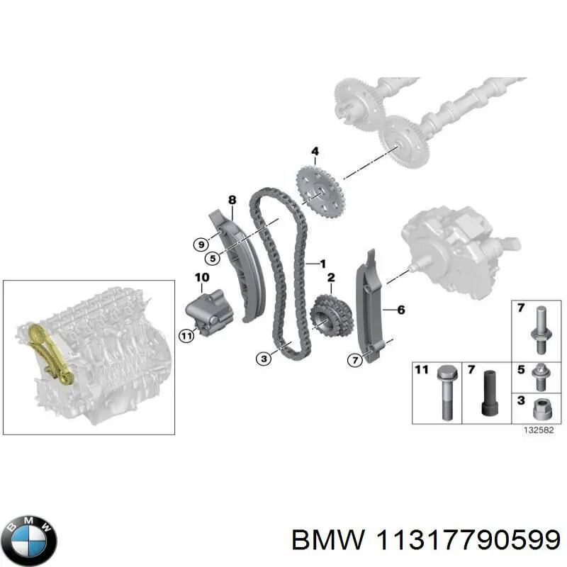 Ajustador árbol de levas  BMW 11317790599 precio, desde 44,98 EUR