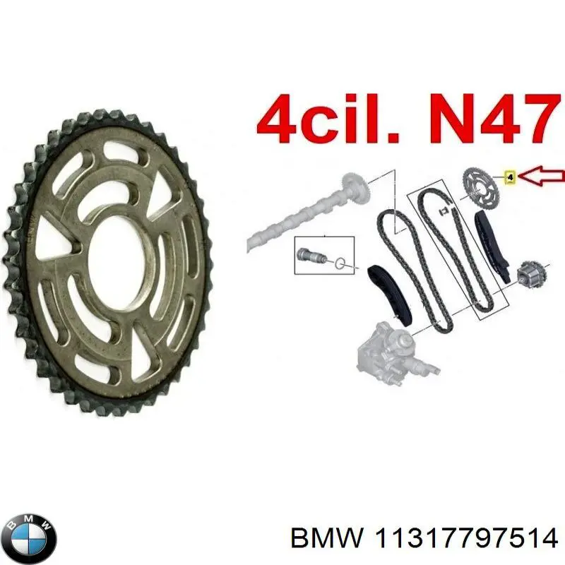 Piñón del árbol de levas 11317797514 BMW