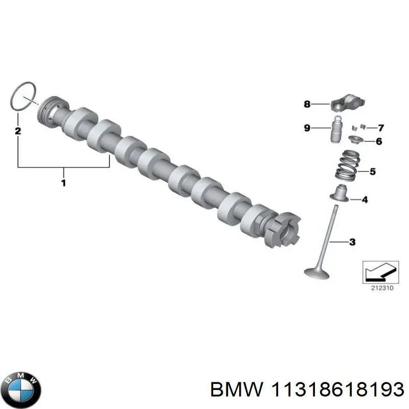 11318618193 BMW árbol de levas escape