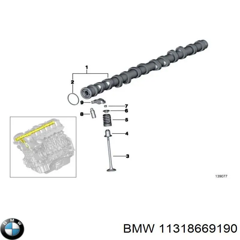 11318669190 BMW árbol de levas escape