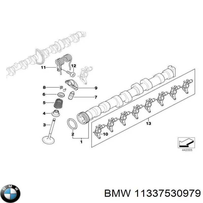 11337530979 BMW balancín, distribución del motor