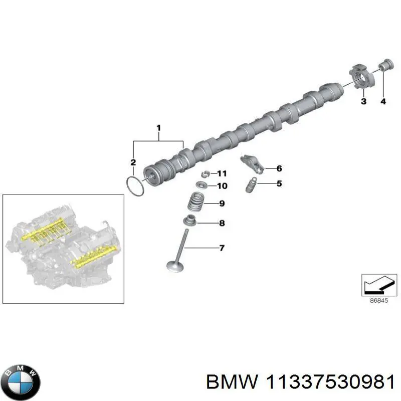 11337530981 BMW balancín, distribución del motor