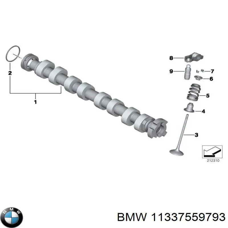 11337559793 BMW palanca oscilante, distribución del motor, lado de admisión