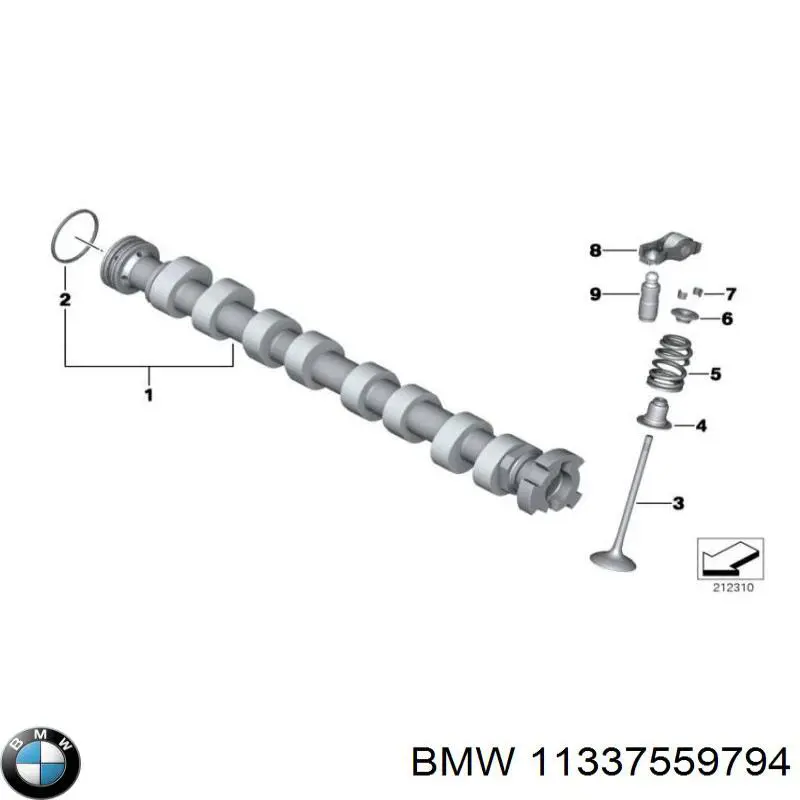 11337559794 BMW palanca oscilante, distribución del motor, lado de admisión