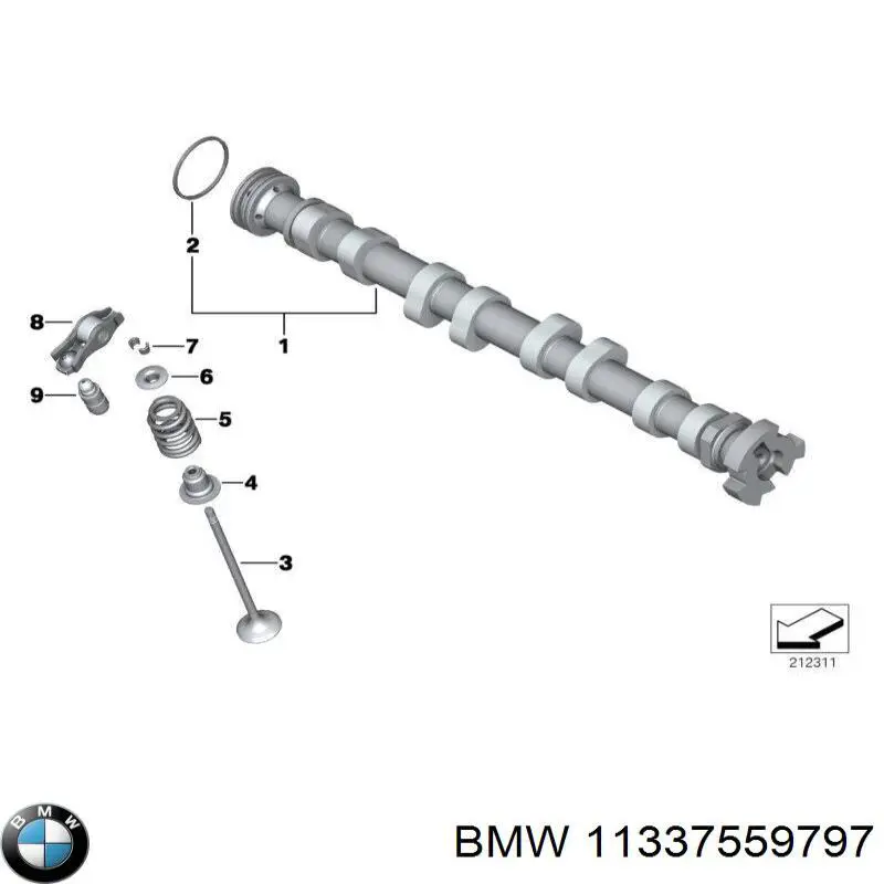 11337559797 BMW balancín, distribución del motor