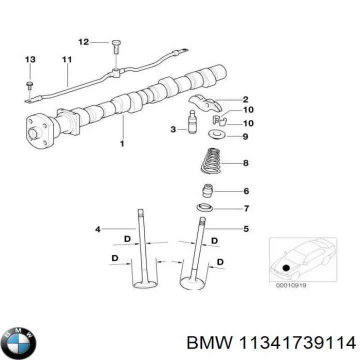 11341739658 BMW válvula de admisión