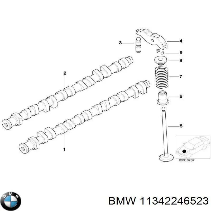 11342246523 BMW placa de metal superior delantera de el resorte / caja de muelle