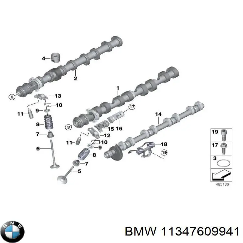 11347609941 BMW válvula de admisión