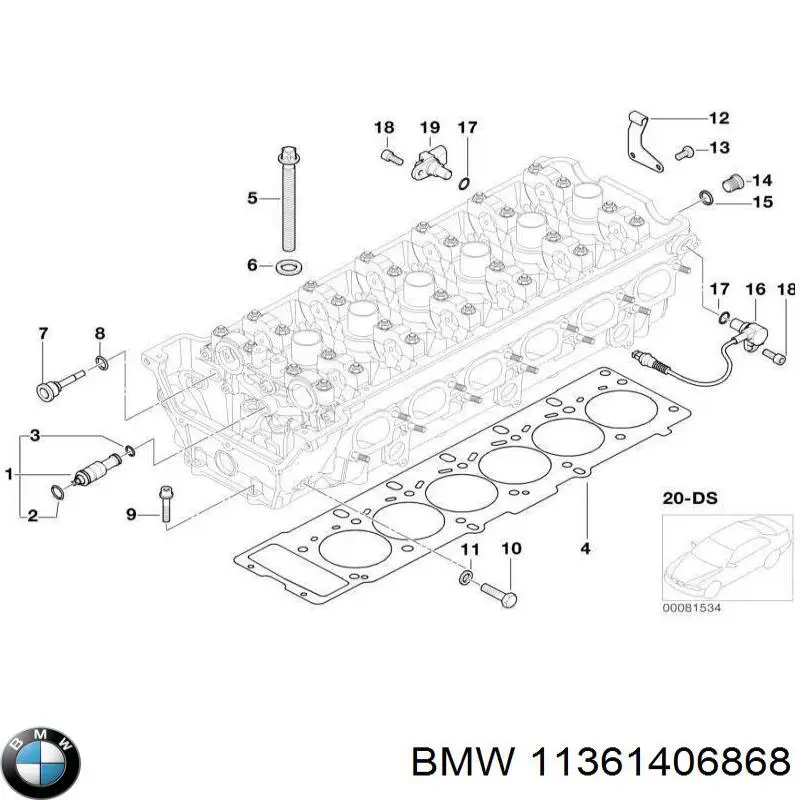 11361406868 BMW junta, tapa de tubo de llenado de aceite