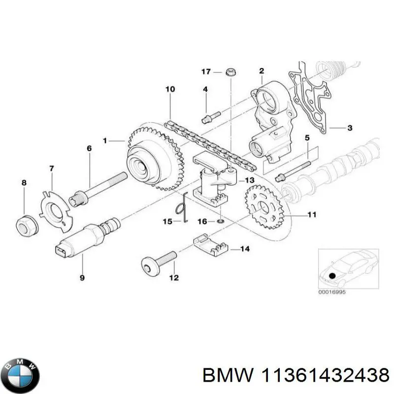 11361432438 BMW tornillo de culata