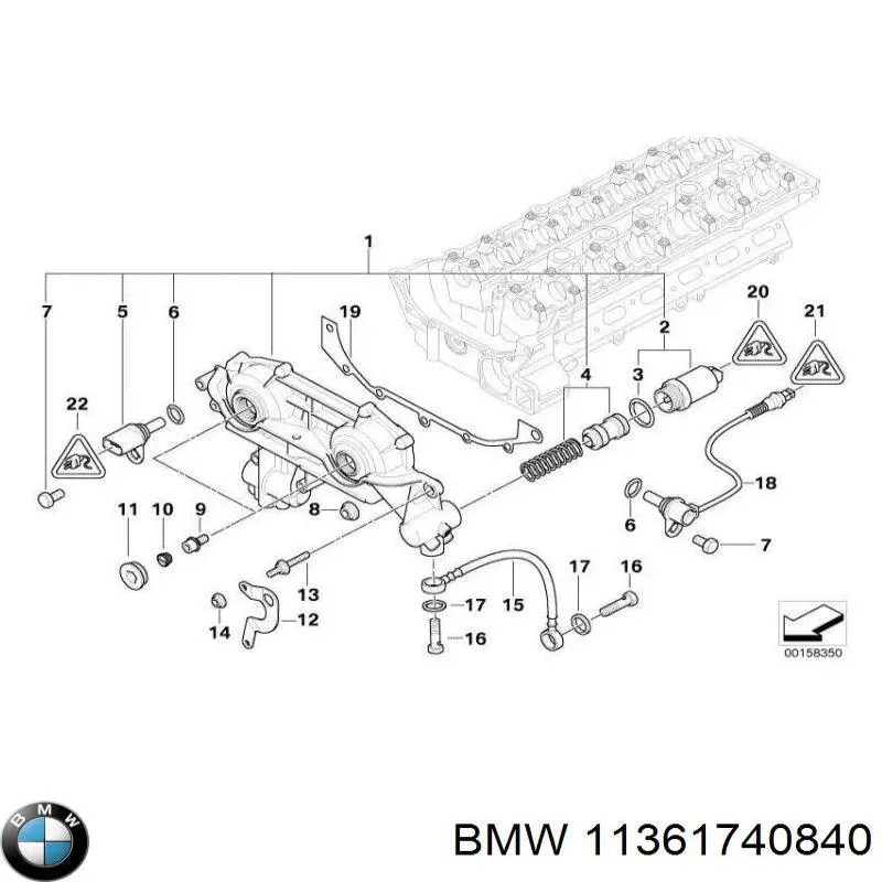 Comprar 11361740840 BMW Junta superior de la tapa frontal del motor