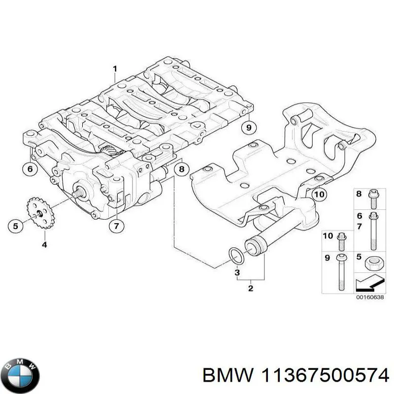 Junta del adaptador del filtro de aceite 11367500574 BMW