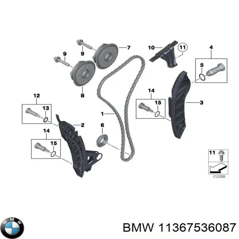 11367536087 BMW tornillo culata