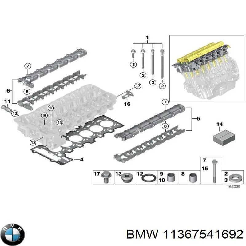 11367541692 BMW válvula de alivio de presión de culata