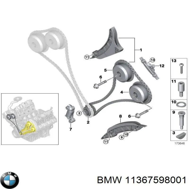 Comprar 11367598001 BMW Engranaje del árbol de levas de admisión derecho