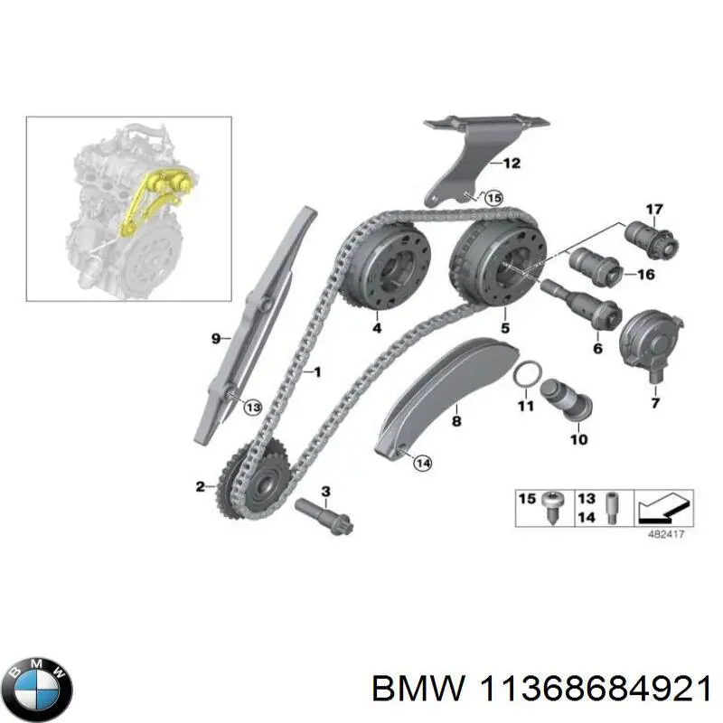 Engranaje del árbol de levas de escape BMW 11368684921 precio, desde 162,88 EUR