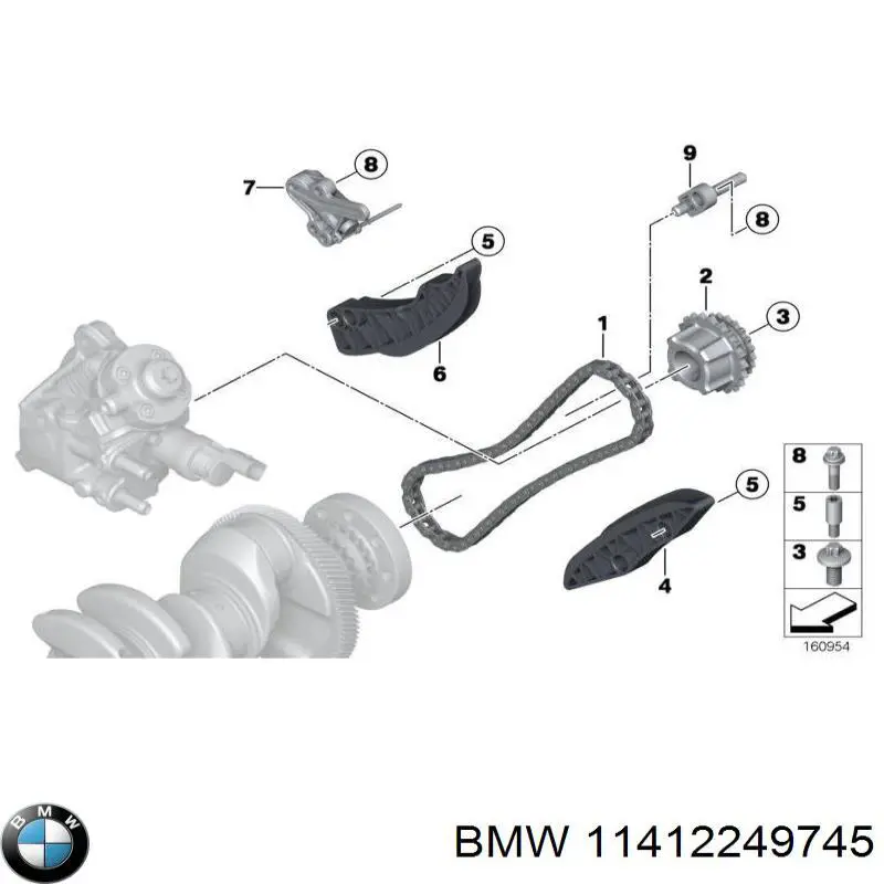 Cadena de la bomba de aceite BMW 11412249745 precio, desde 32,96 EUR