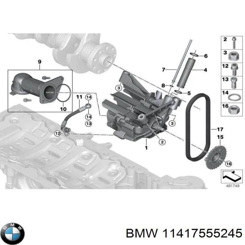 11417555245 BMW tuerca, colector de escape