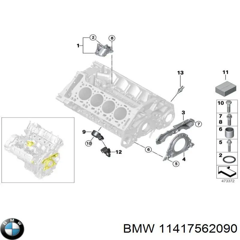 11417562090 BMW junta, tapa de tubo de llenado de aceite