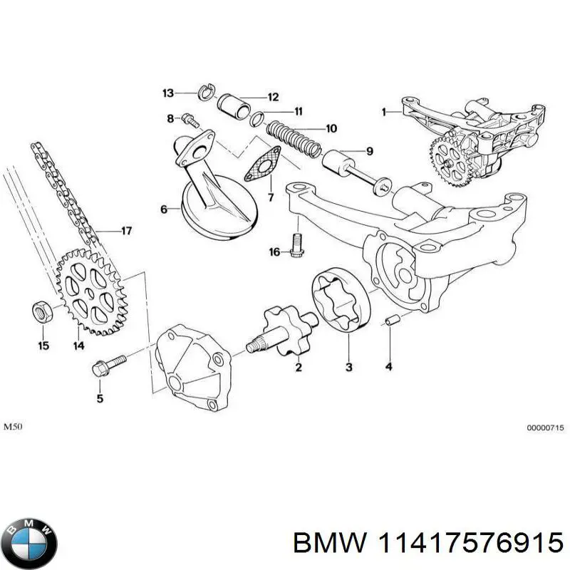 11417576915 BMW cadena, bomba de aceite