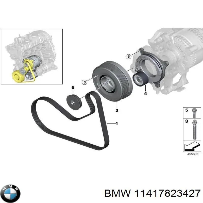 11417823427 BMW Moldura de cristal trasero
