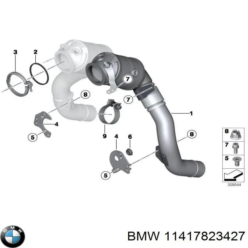 Moldura de cristal trasero BMW 11417823427 precio, desde 1,95 EUR
