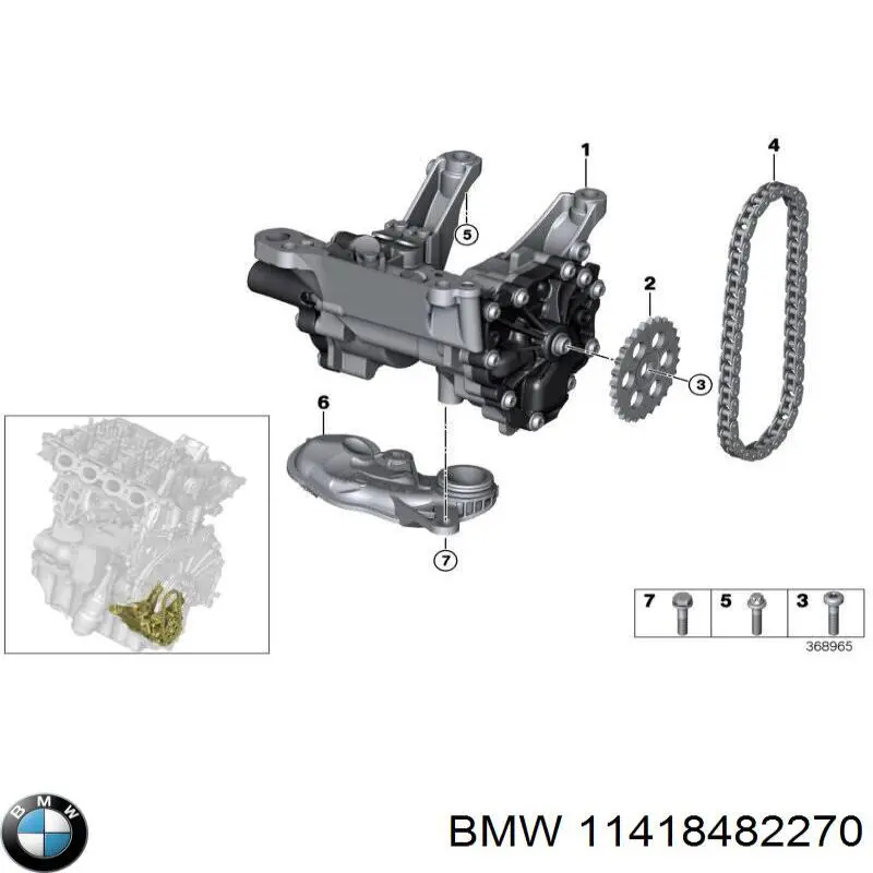 Comprar 11418482270 BMW Cadena de la Bomba Aceite