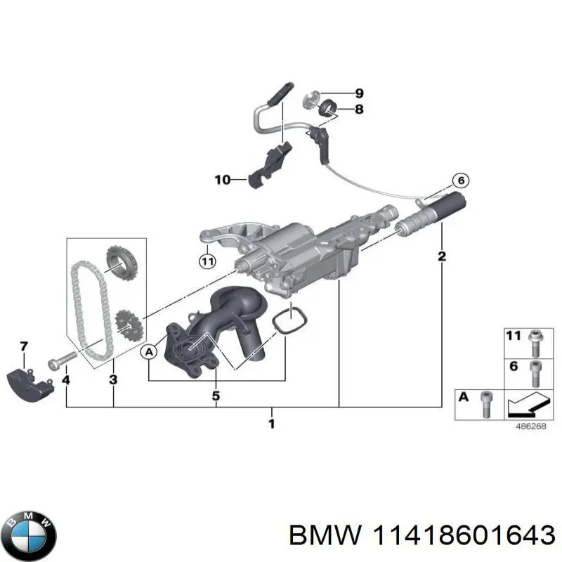 11418601644 BMW válvula para mantener la presión de aceite