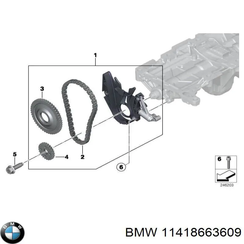 Cadena de la bomba de aceite BMW 11418663609 precio, desde 32,63 EUR