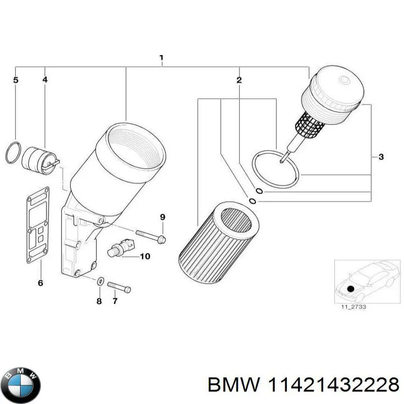 11421432228 BMW Válvula reguladora de presión de aceite