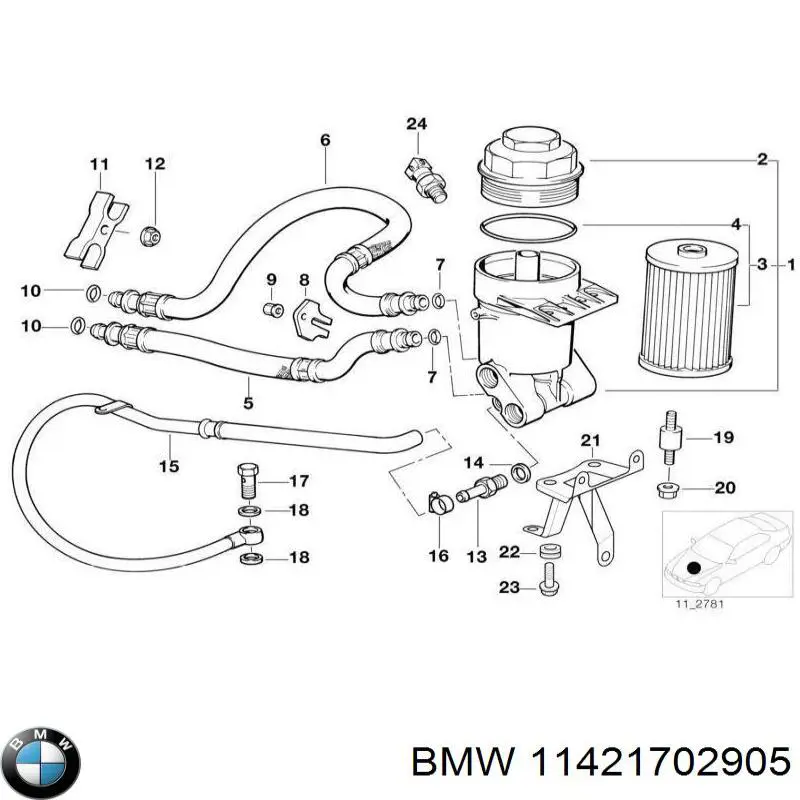 Comprar 11421702905 BMW Junta (anillo) de la manguera de retorno de refrigeración de la turbina