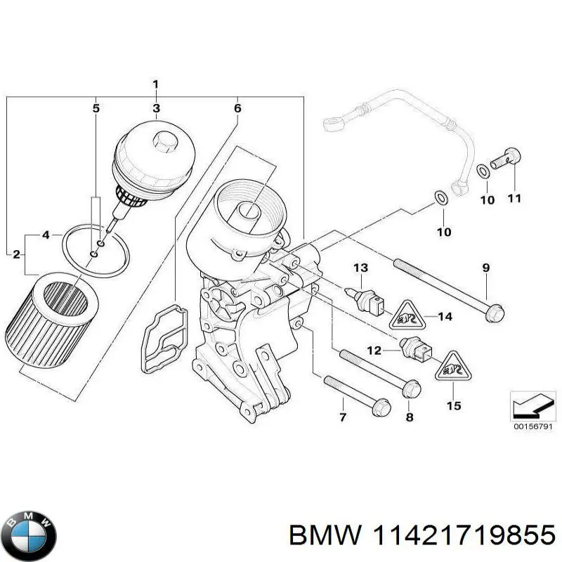 Junta del soporte del filtro de aceite BMW 11421719855