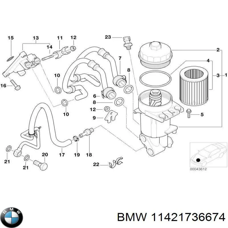 Comprar 11421736674 BMW Tapa del filtro de aceite