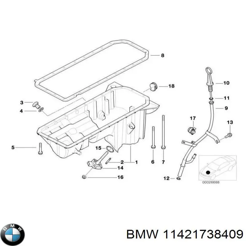 11421738409 BMW junta, adaptador de filtro de aceite