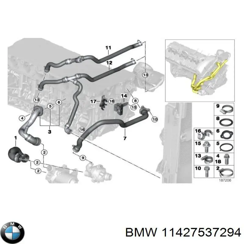 Moldura de cristal trasero BMW 11427537294 precio, desde 37,77 EUR
