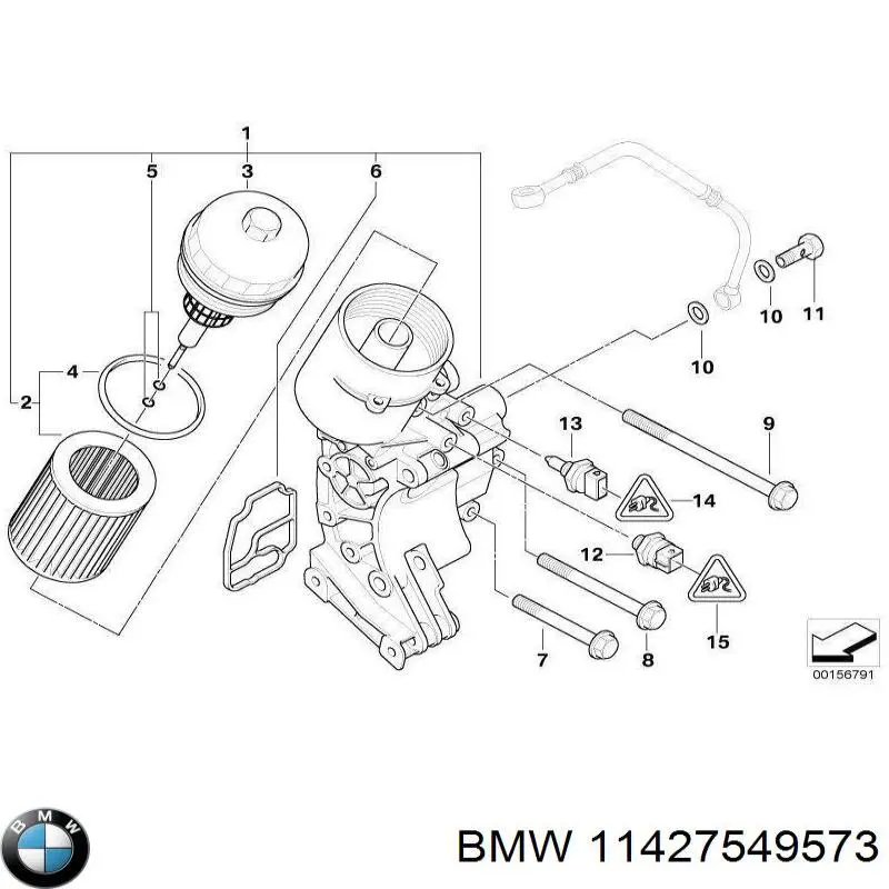 Comprar 11427549573 BMW Anillo interior de la tapa del filtro de aceite